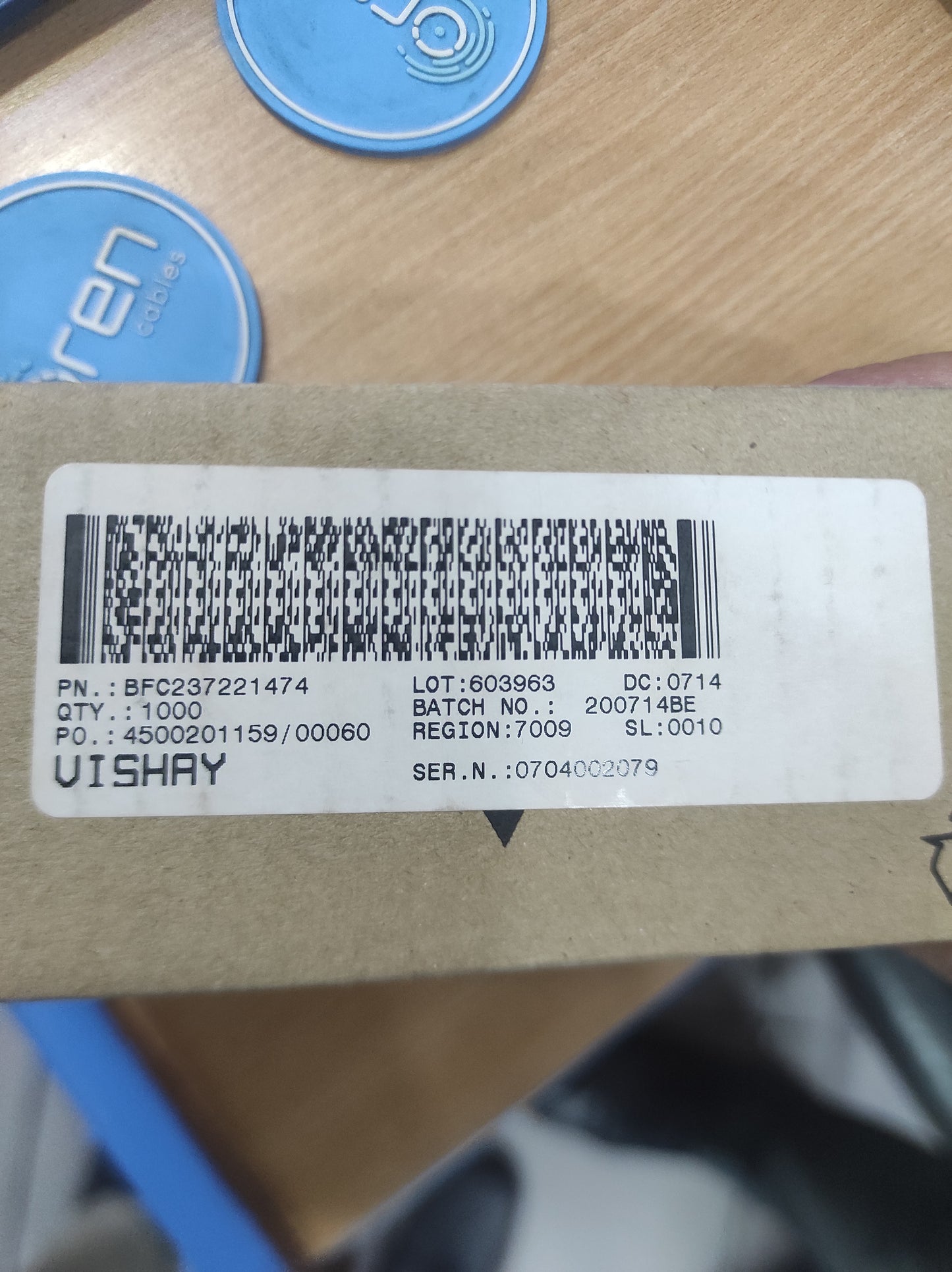 Vishay 0.47uf 100vdc +-10%