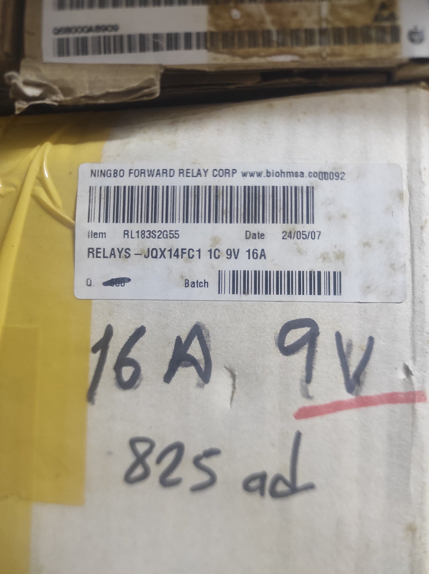 Relay JQX14FC1 1C9V 16A BIOMSA