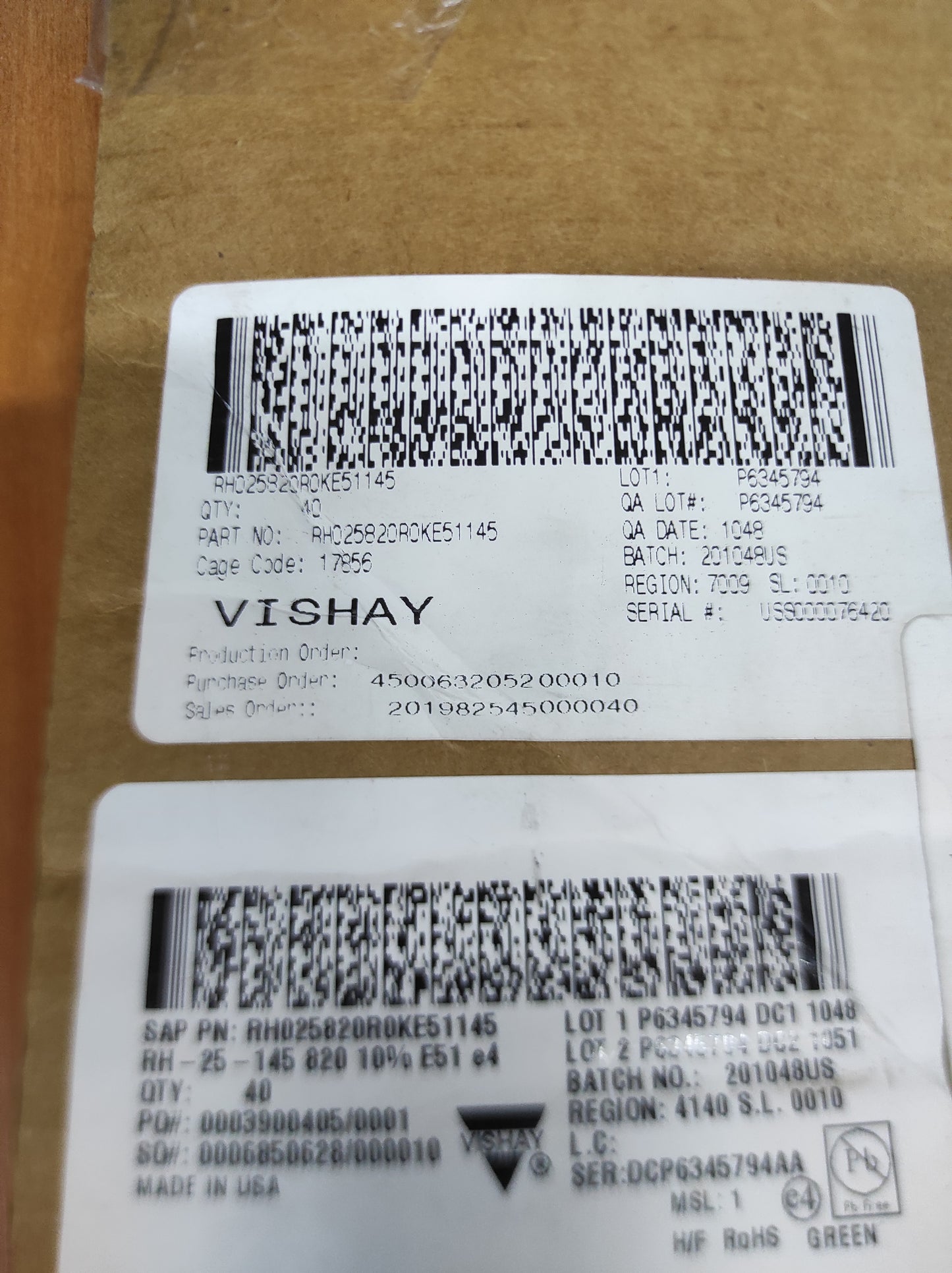 ALU RESISTORS 820R 25W VISHAY