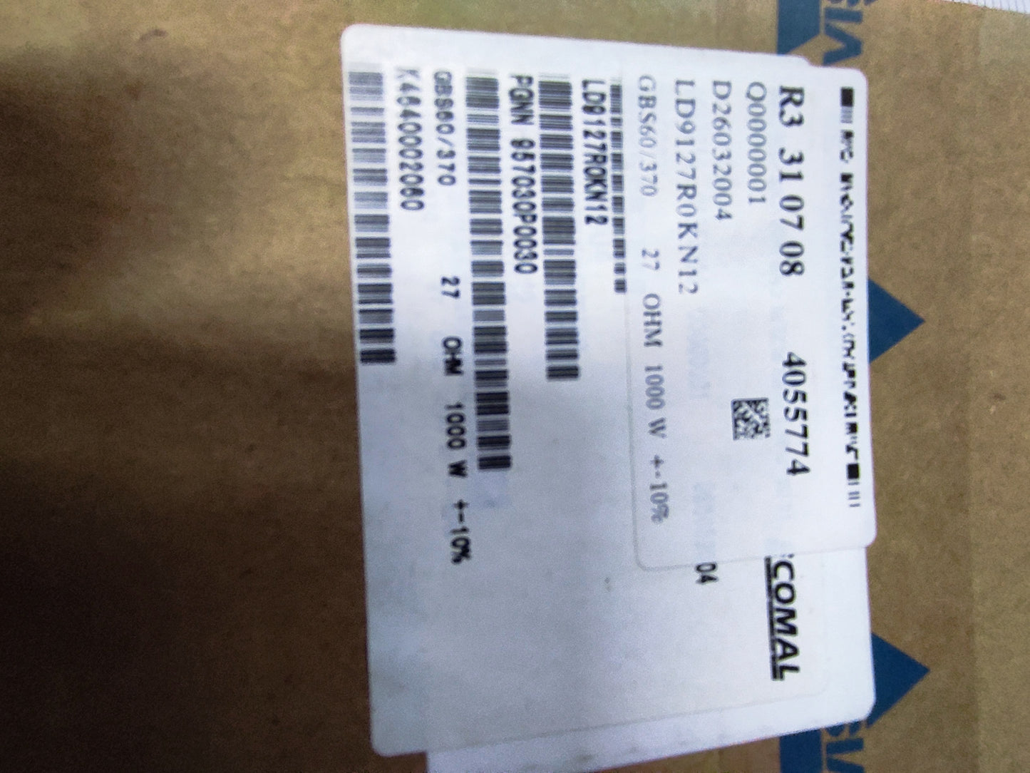 PIPE RESISTORS LD9127R0KN12 27R VISHAY